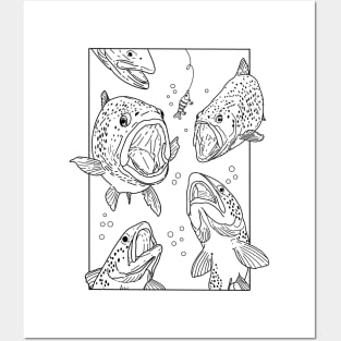 Trout Fishing Minimalist Posters and Art